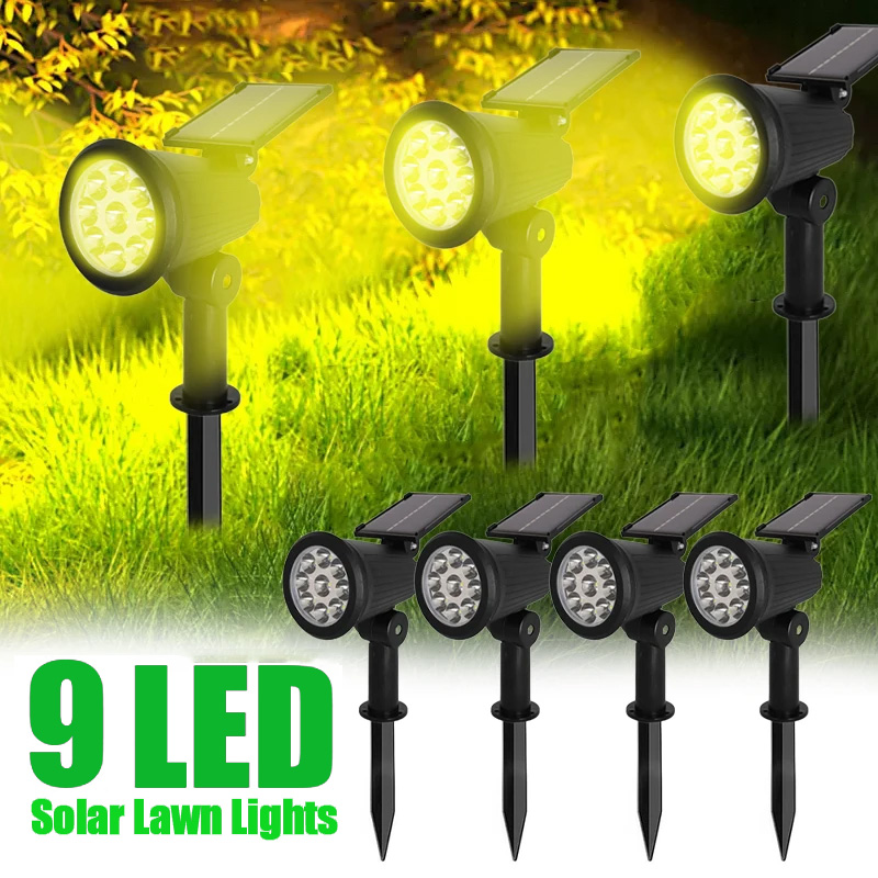 Solar Garden Spotlight Rgb - 9 LED Solar Spotlights Outdoor IP65