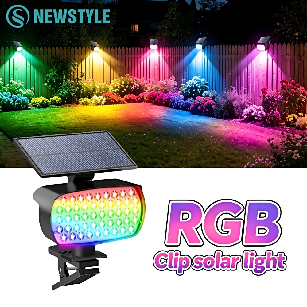 Solar Garden Spotlight Rgb - Clip On Solar Spot Lights Outdoor