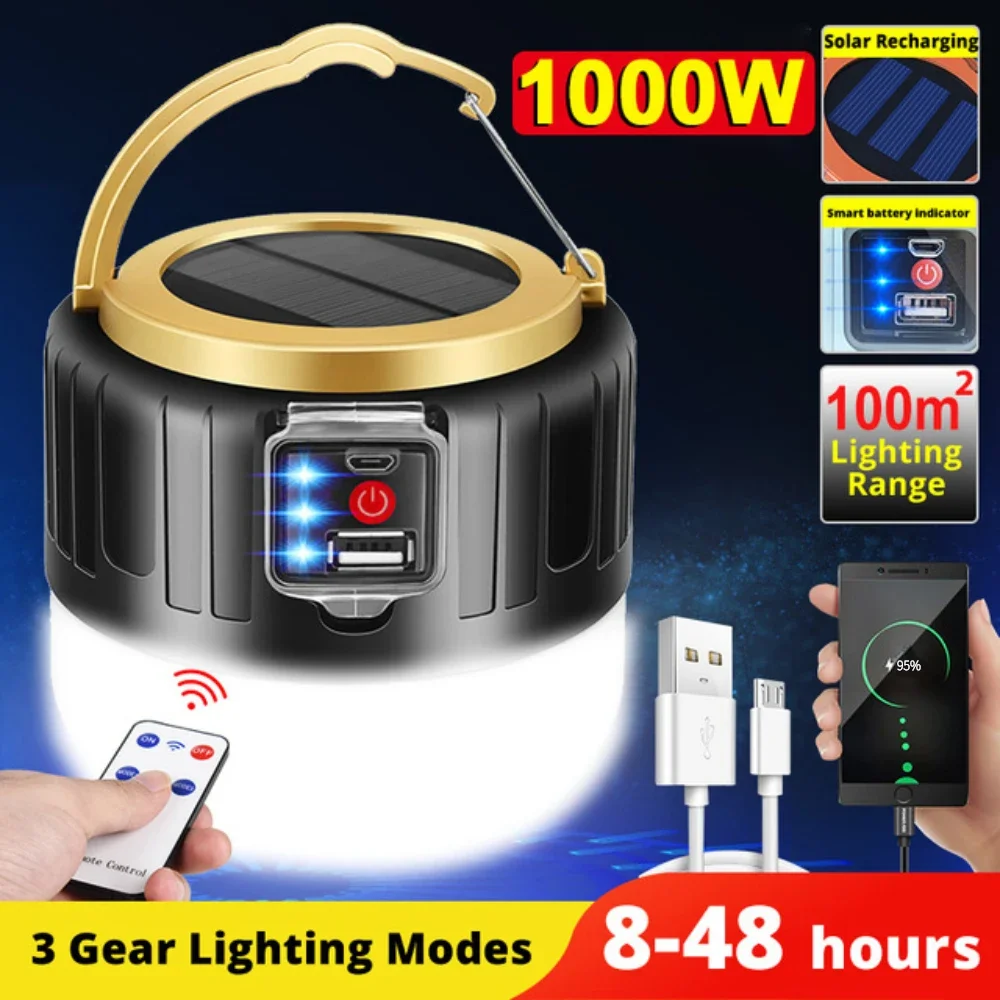 Solar Lantern Camping Collapsible - Solar LED Camping Light Waterproof Rechargeable