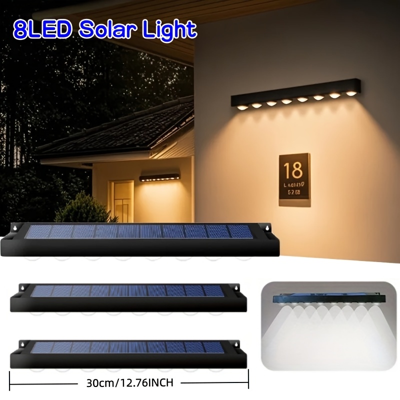 Solar Wall Light Fence Lamp - 1/2/4Pcs Solar Sign Lights Outdoor LED