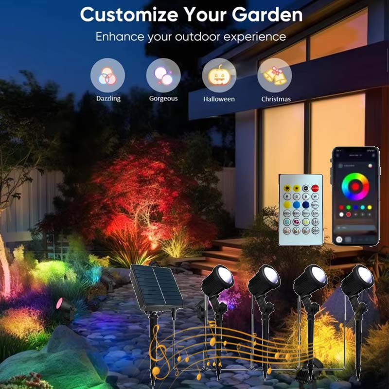 Solar Garden Spotlight Rgb - 3000K/RGB Solar LED Light Outdoor Solar