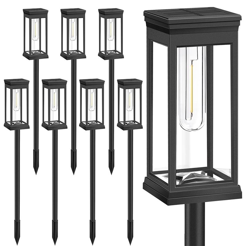 Solar Pathway Lights 8 Pack - AB11-Auto On/Off Solar Pathway Lights 8