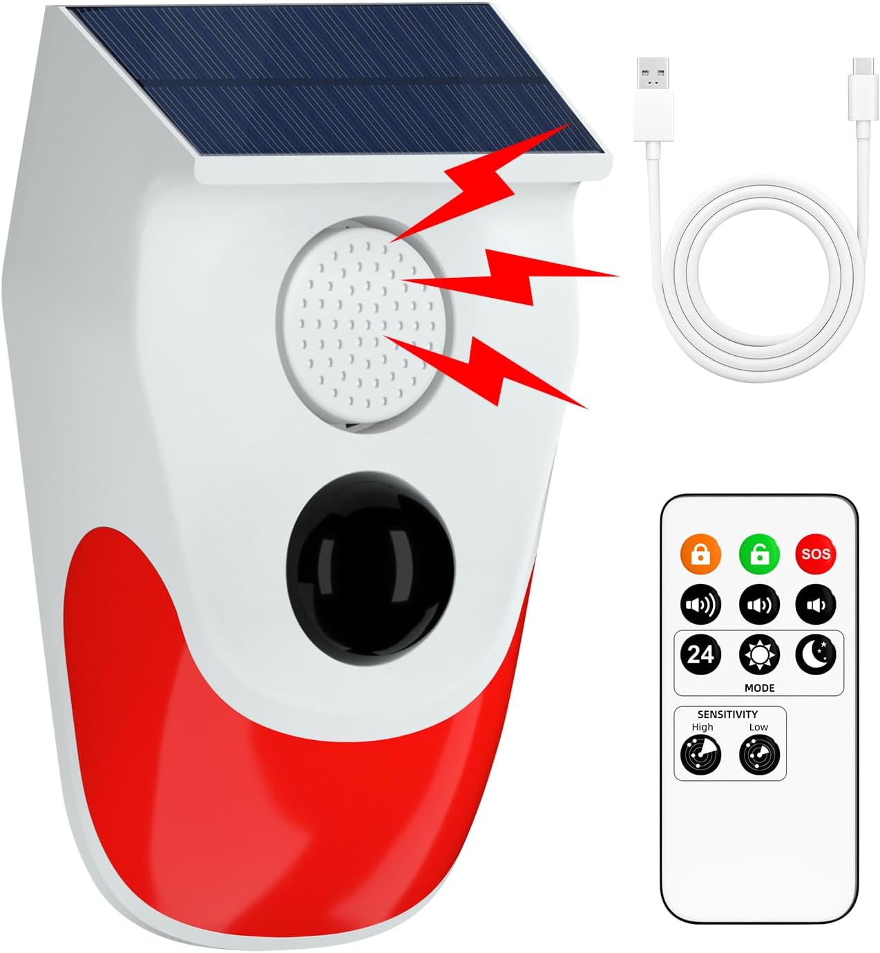 Solar Ground Light Driveway - Solar Motion Sensor Outdoor Alarm,Adjustable Sensitivity