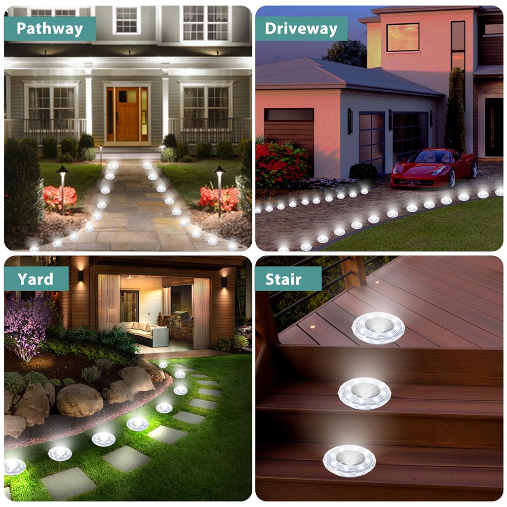 Solar Pathway Lights 8 Pack - AB41-For Yard For Patio Pathway Solar