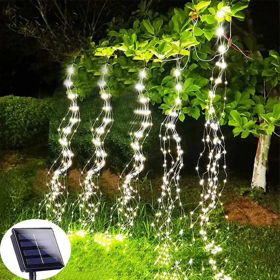 Solar String Lights Outdoor 20M - 100/200/400 Đèn LED Năng Lượng Mặt