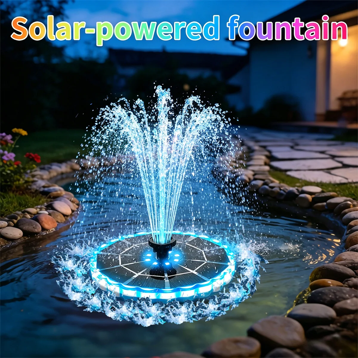 Solar Ground Light Driveway - 3.5W Outdoor Solar Fountain for Garden