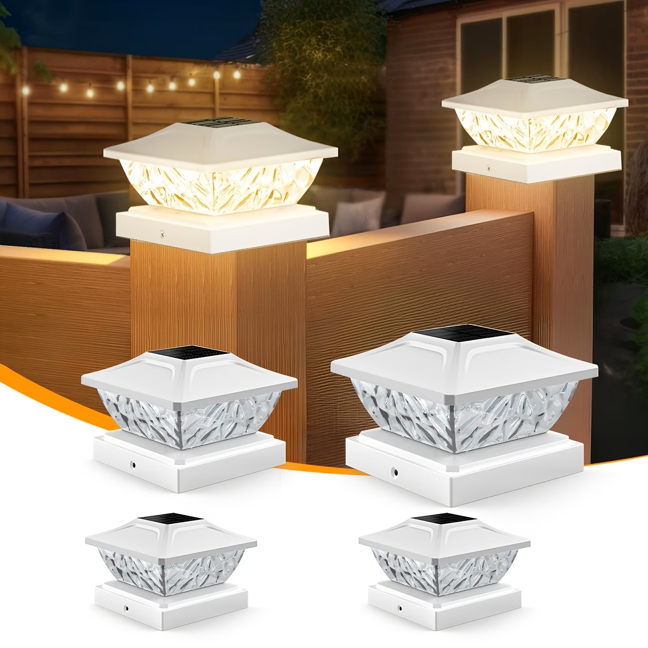 Solar Post Cap Light 4X4 - Outdoor Waterproof Villa Gate Fence Light