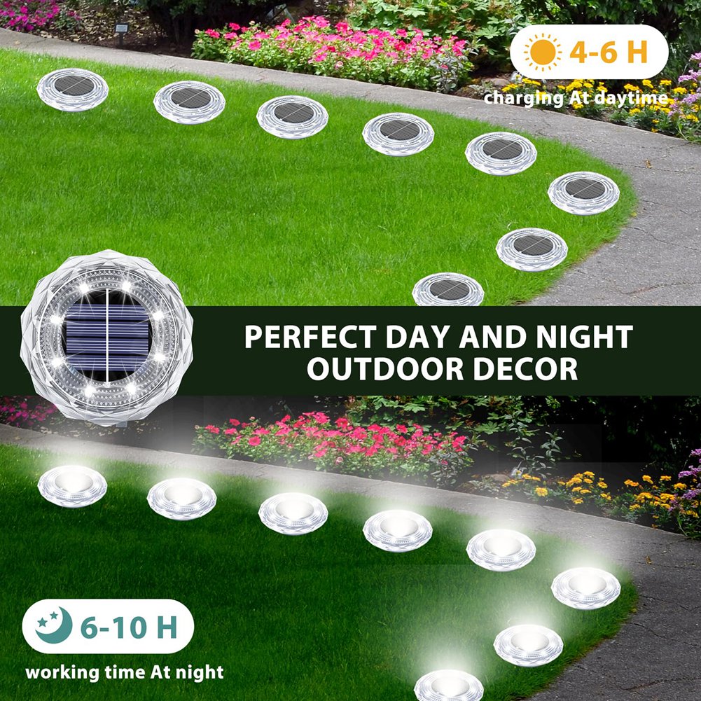 Solar Pathway Lights 8 Pack - HRBAJ-Led Solar Ground Lights 8 Pack