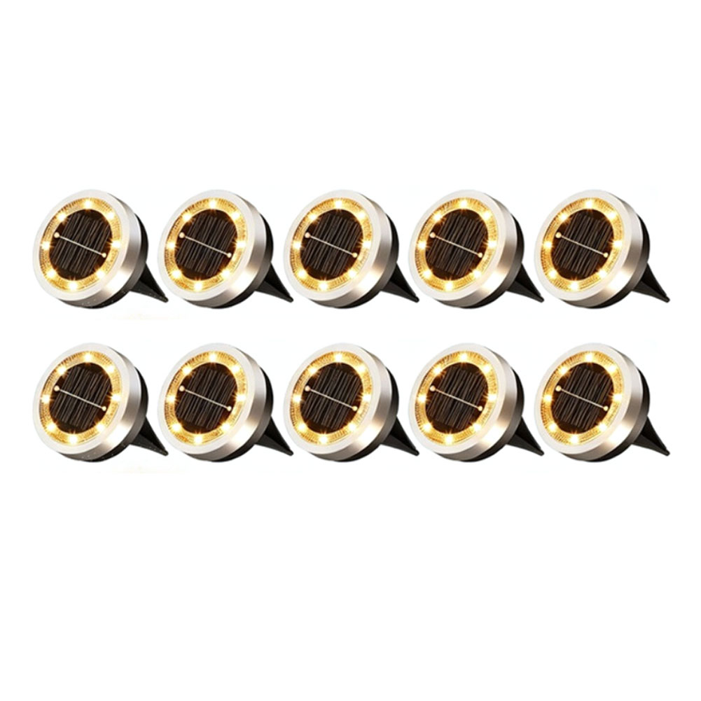 Solar Pathway Lights 8 Pack - 10 Pack Solar Powered 8-LED Ground