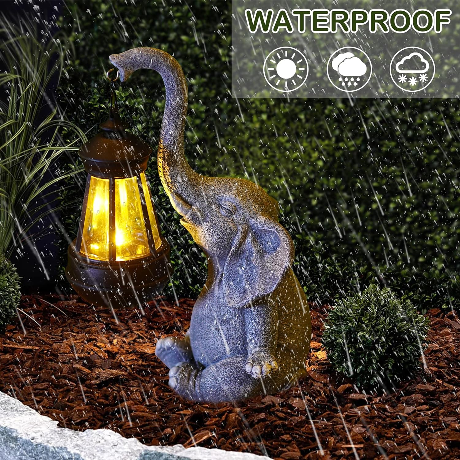 1PC Resin Elephant Garden Stat - đánh giá và giá Solar Ground Light Driveway
