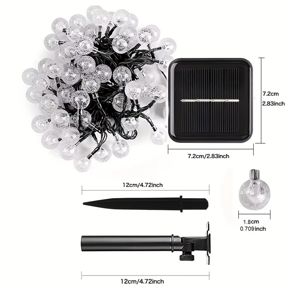 Outdoor Solar Ball String Ligh - đánh giá và giá Solar String Lights Outdoor 20M