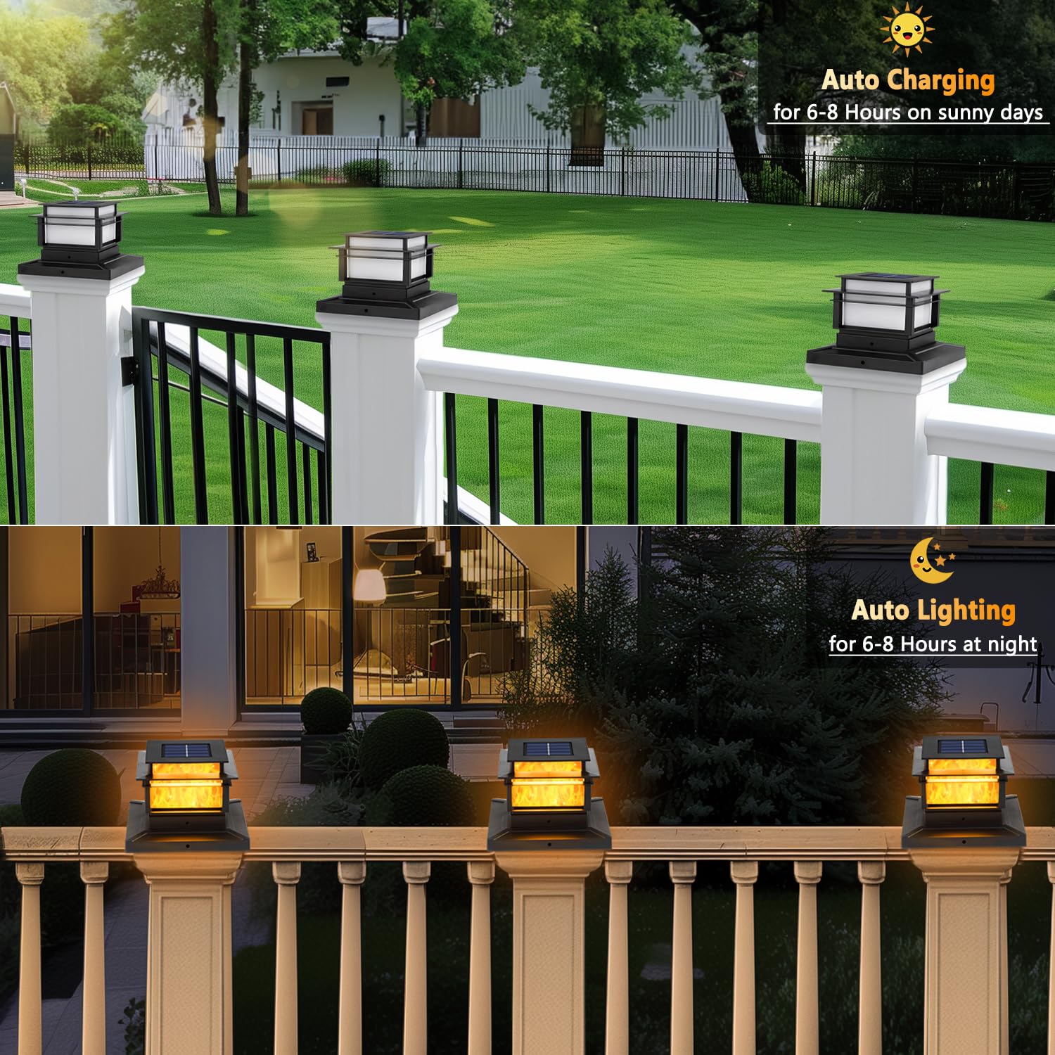 4x4 Inch Solar Flame Post Cap  - đánh giá và giá Solar Post Cap Light 4X4