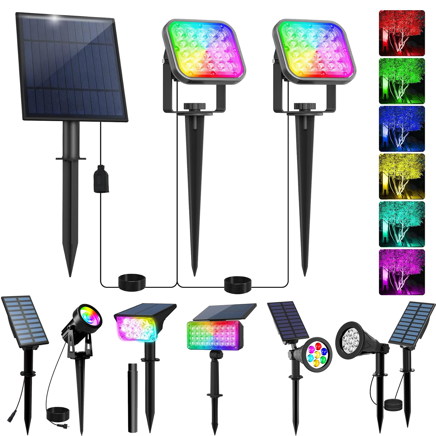 RGB Solar Spotlight  IP65 Wate - đánh giá và giá Solar Garden Spotlight Rgb