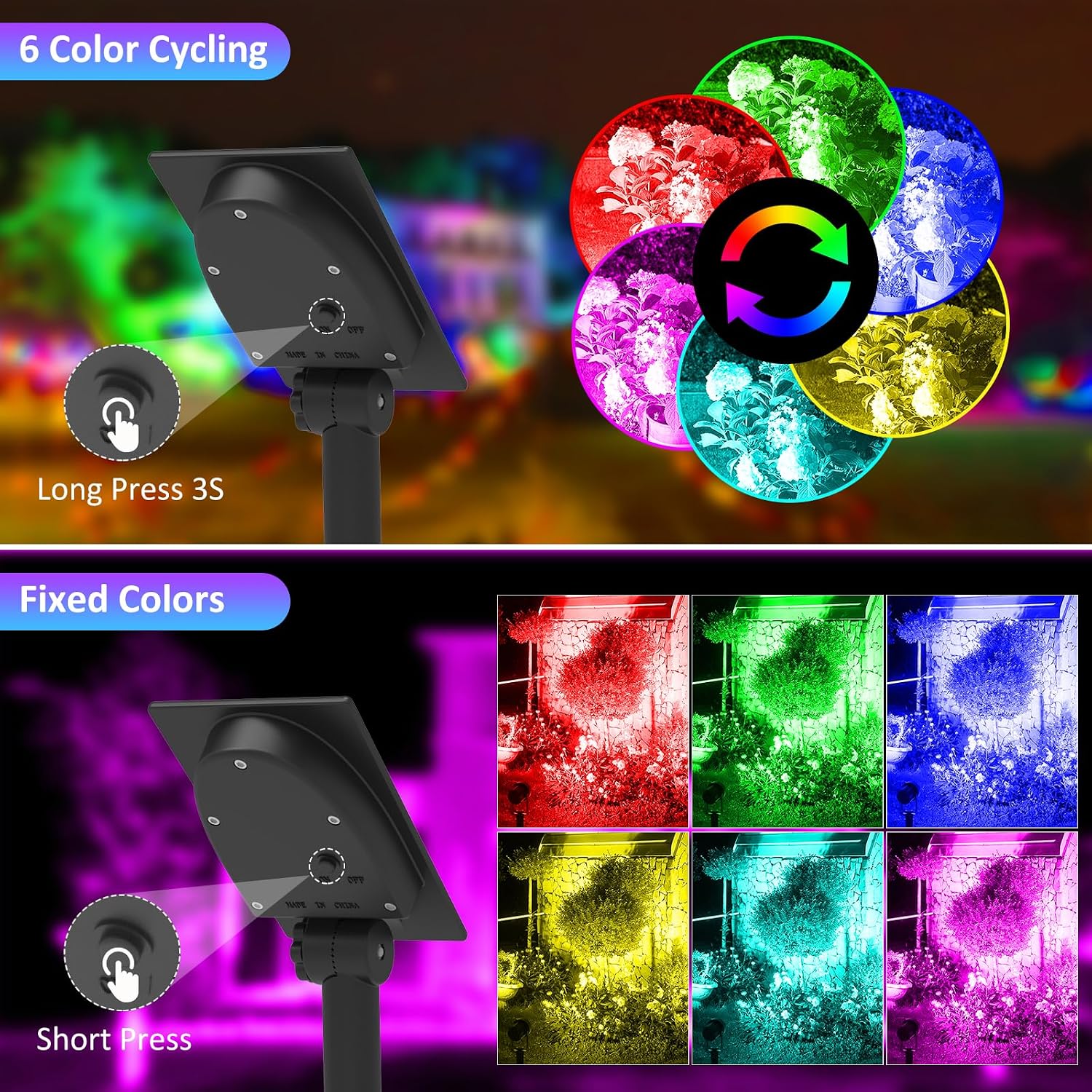 RGB Solar Spotlight  IP65 Wate - đánh giá và giá Solar Garden Spotlight Rgb