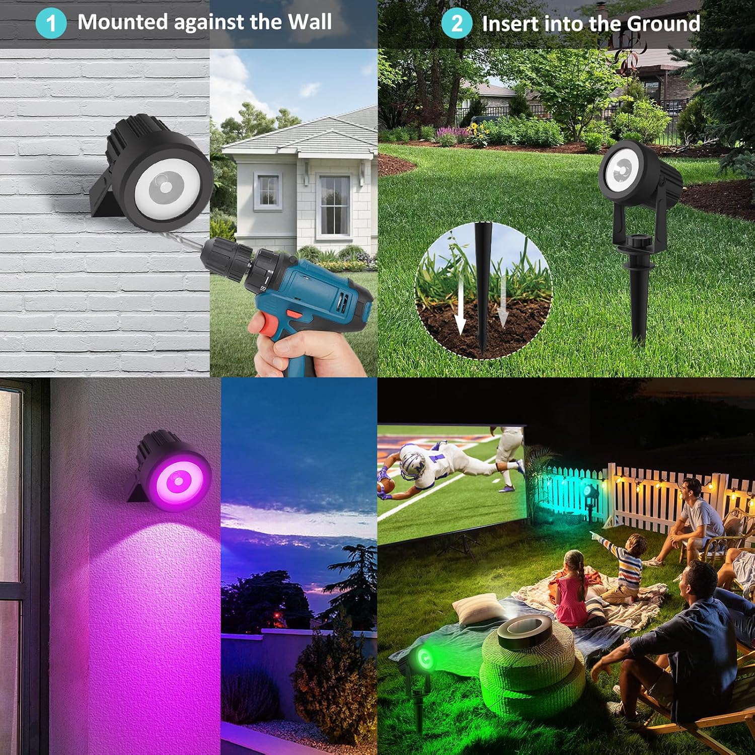 RGB Solar Spotlight  IP65 Wate - đánh giá và giá Solar Garden Spotlight Rgb