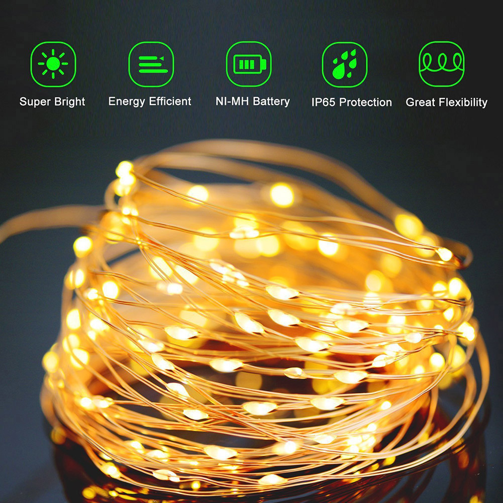 5M 20M LED Solar Light Outdoor - đánh giá và giá Solar String Lights Outdoor 20M