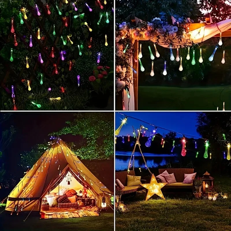 Outdoor Solar Raindrop Lights  - đánh giá và giá Solar String Lights Outdoor 20M