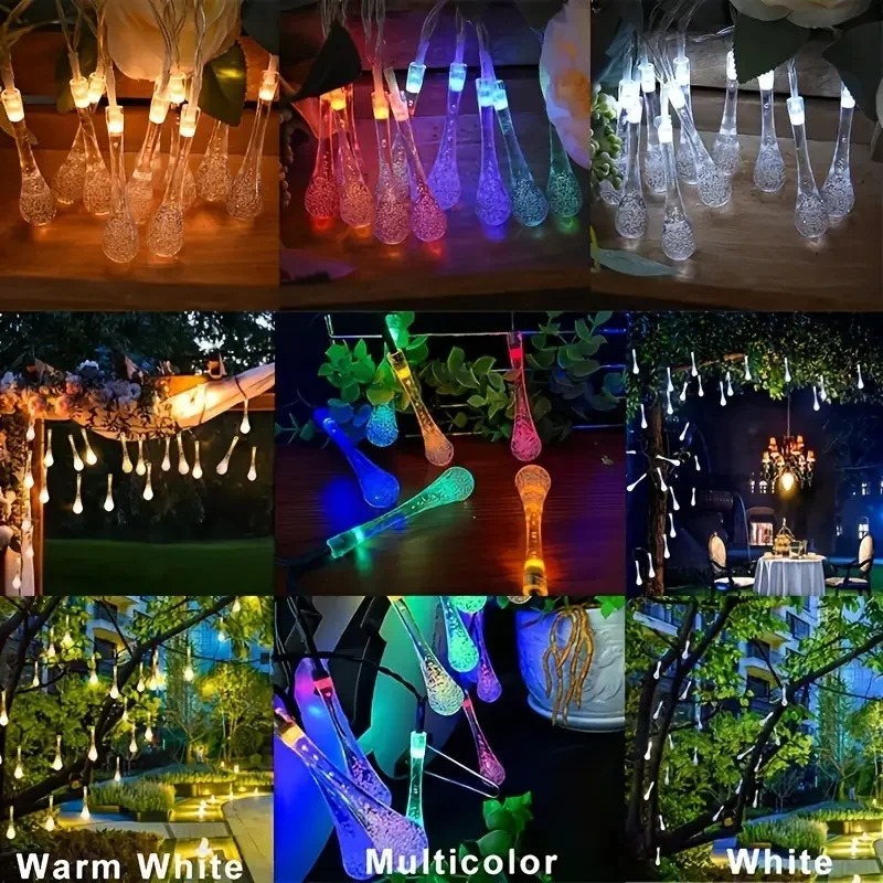 Outdoor Solar Raindrop Lights  - đánh giá và giá Solar String Lights Outdoor 20M