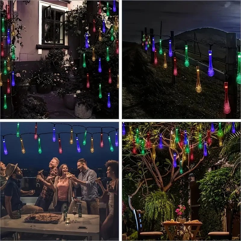 Outdoor Solar Raindrop Lights  - đánh giá và giá Solar String Lights Outdoor 20M