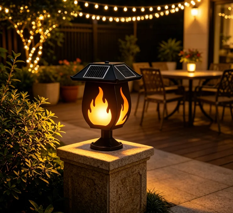 Solar Column Headlights Simula - đánh giá và giá Solar Garden Light Outdoor Waterproof