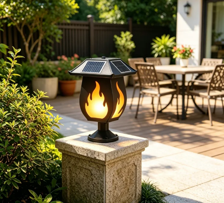 Solar Column Headlights Simula - đánh giá và giá Solar Garden Light Outdoor Waterproof