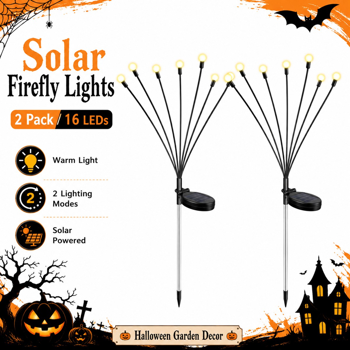 2 Pack Halloween Solar Firefly - đánh giá và giá Solar Pathway Lights 8 Pack