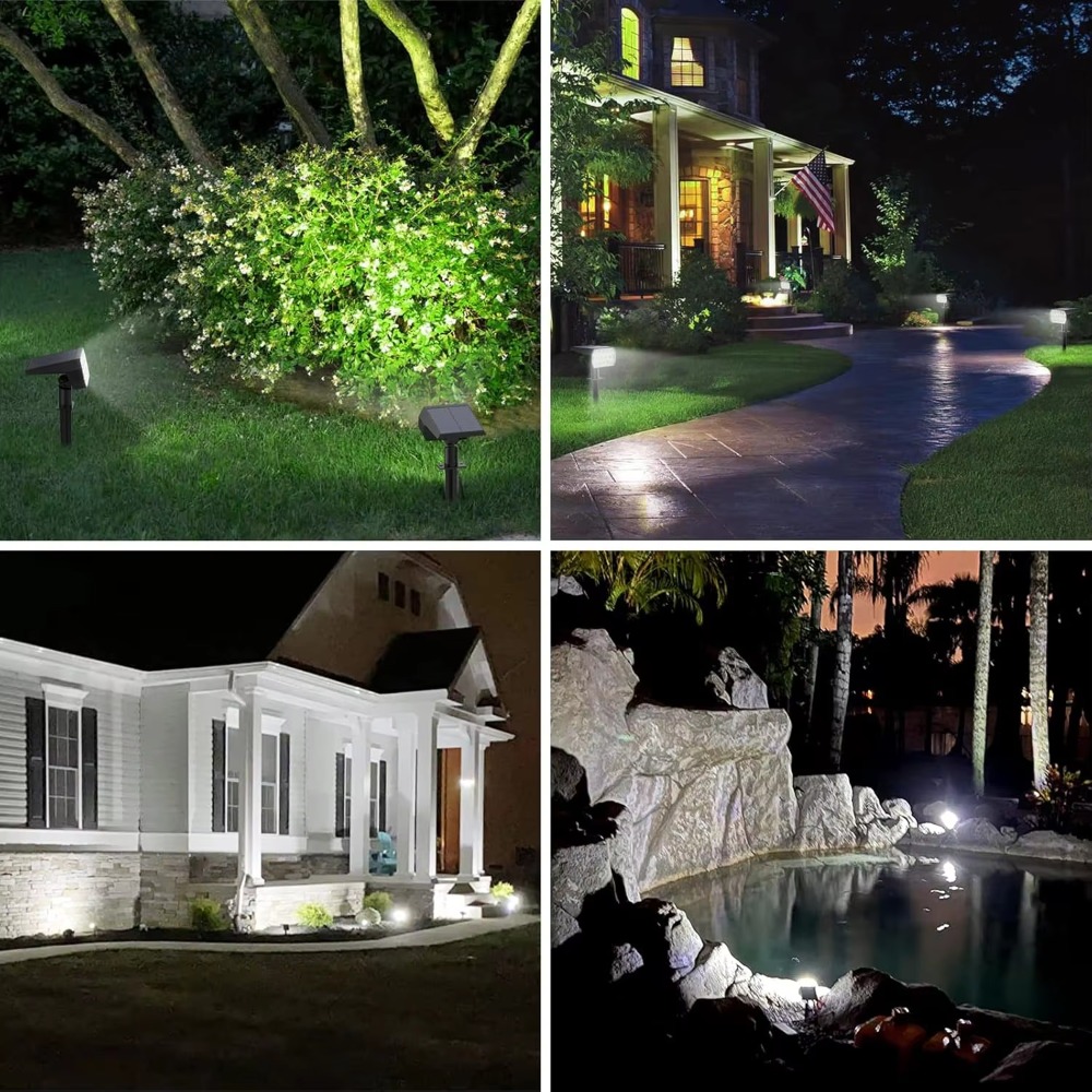 52 LED Solar Spot Lights Outdo - đánh giá và giá Solar Garden Spotlight Rgb
