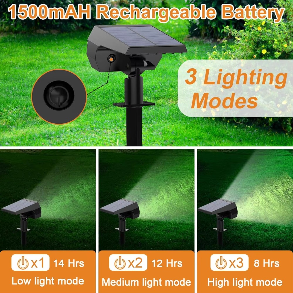 52 LED Solar Spot Lights Outdo - đánh giá và giá Solar Garden Spotlight Rgb