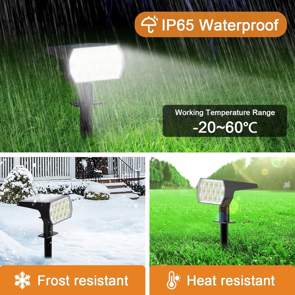 52 LED Solar Spot Lights Outdo - đánh giá và giá Solar Garden Spotlight Rgb