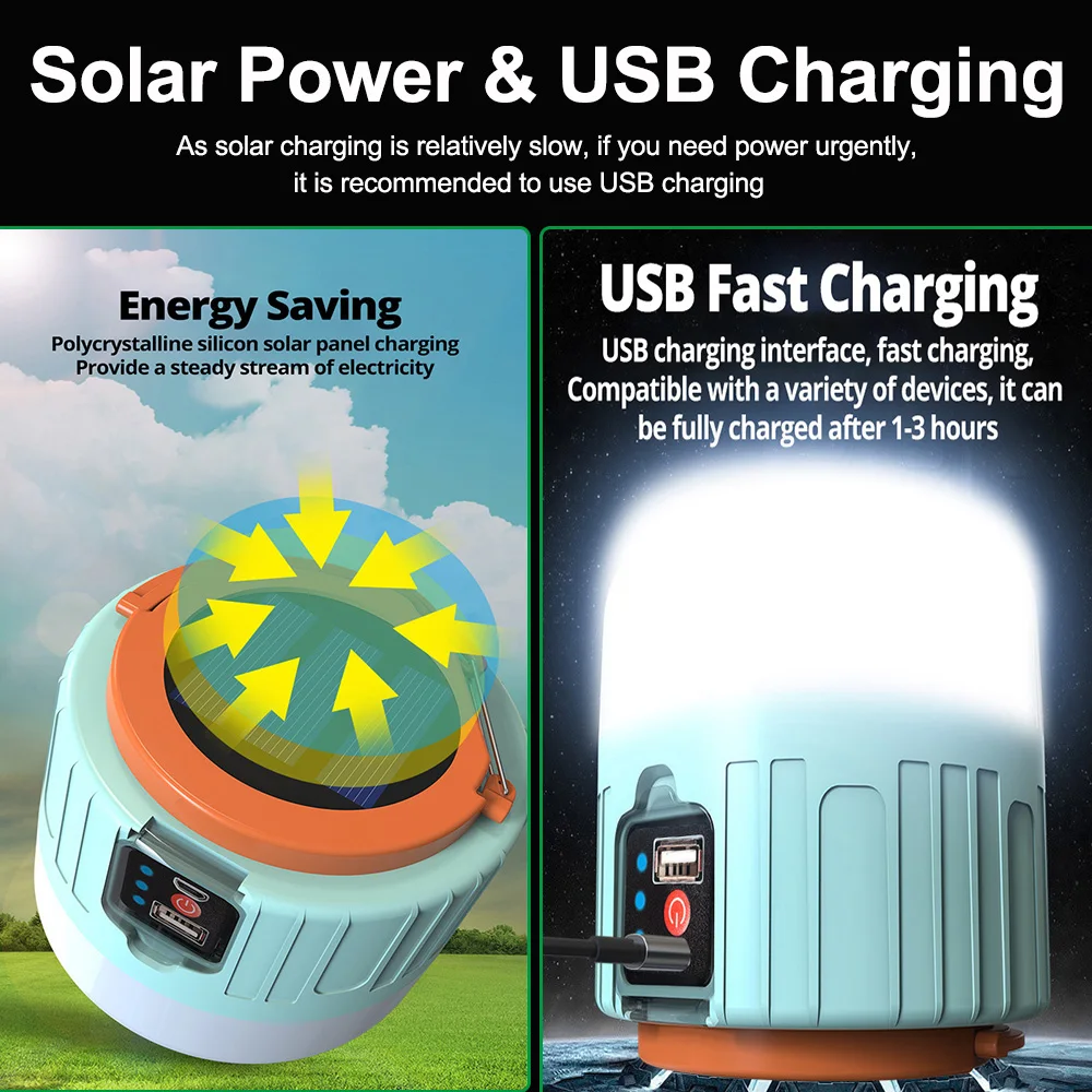 1000W Solar LED Camping Light  - đánh giá và giá Solar Lantern Camping Collapsible