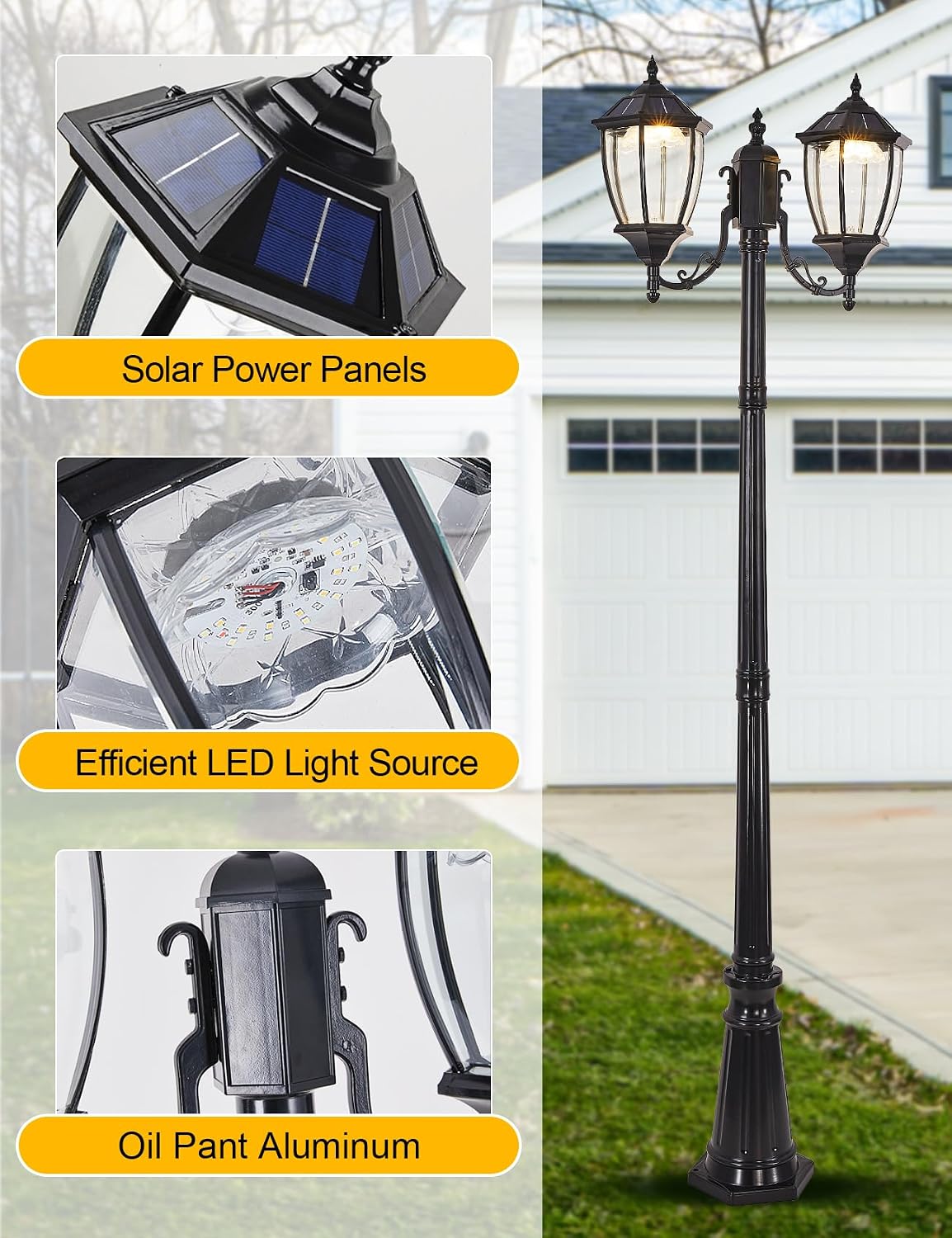 Outdoor Solar Pole Lights Dusk - đánh giá và giá Solar Garden Light Dusk To Dawn