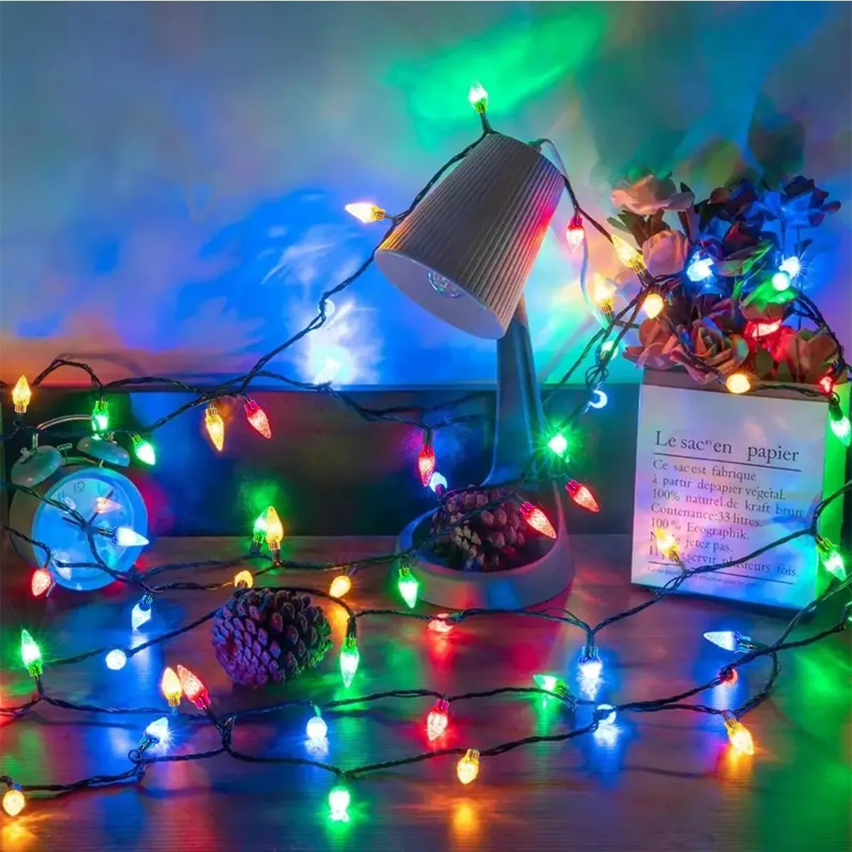 12M 100Leds Solar Christmas St - đánh giá và giá Solar String Lights Outdoor 20M