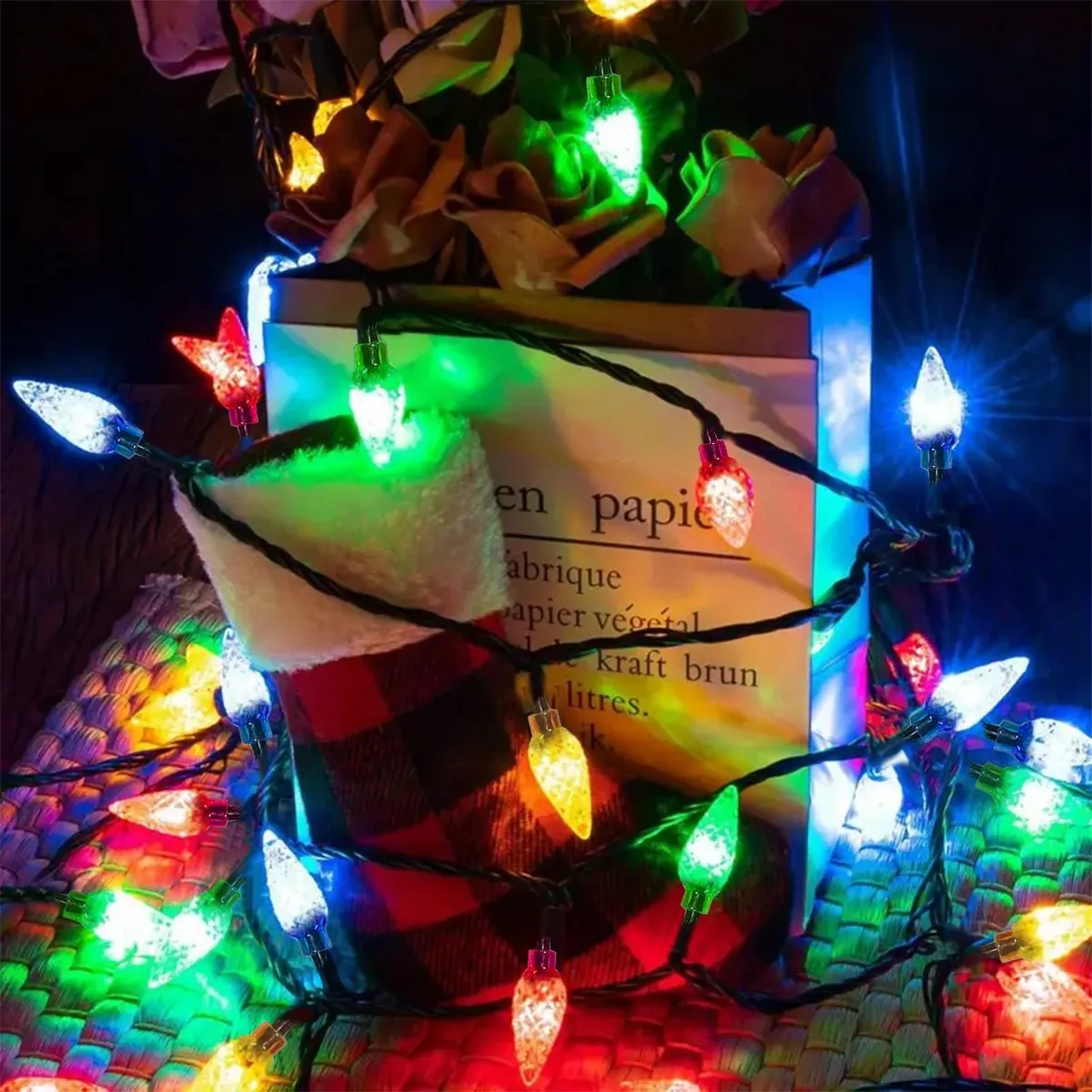 12M 100Leds Solar Christmas St - đánh giá và giá Solar String Lights Outdoor 20M
