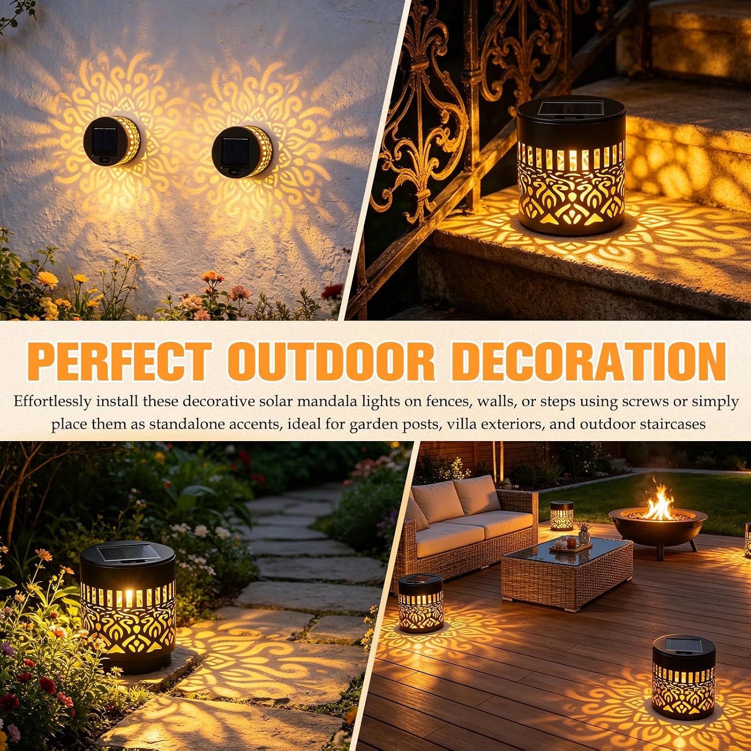 LED Solar Mandala Wall Lights  - đánh giá và giá Solar Wall Light Fence Lamp