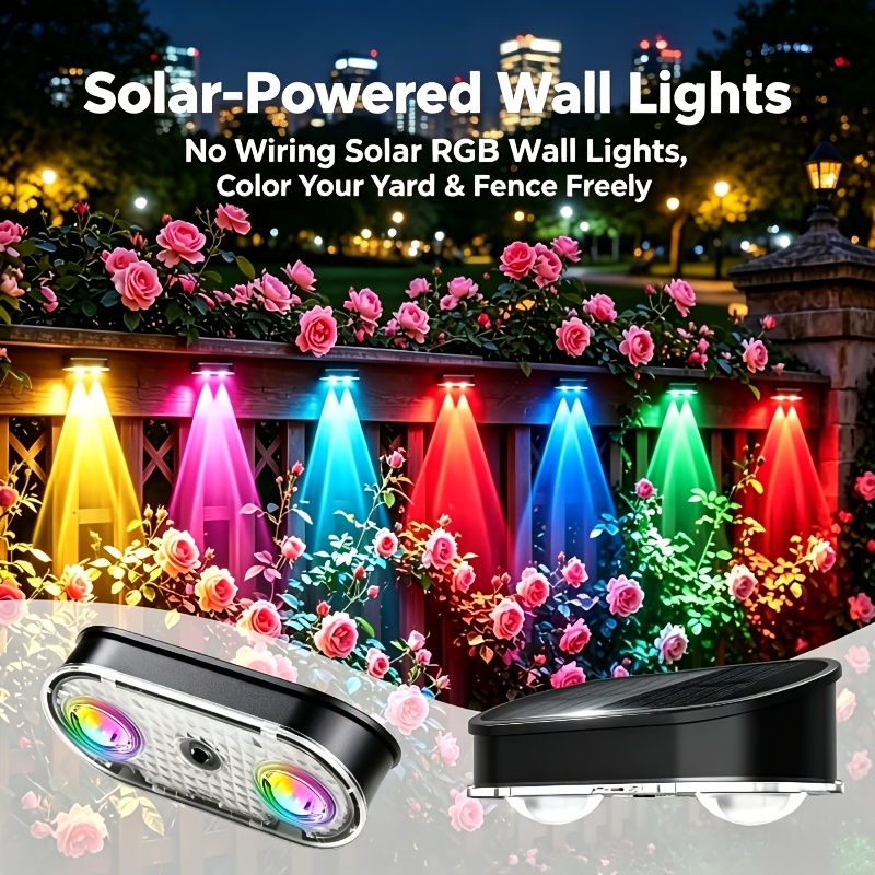 RGB Solar Fence Light IP44, 8  - đánh giá và giá Solar Wall Light Fence Lamp