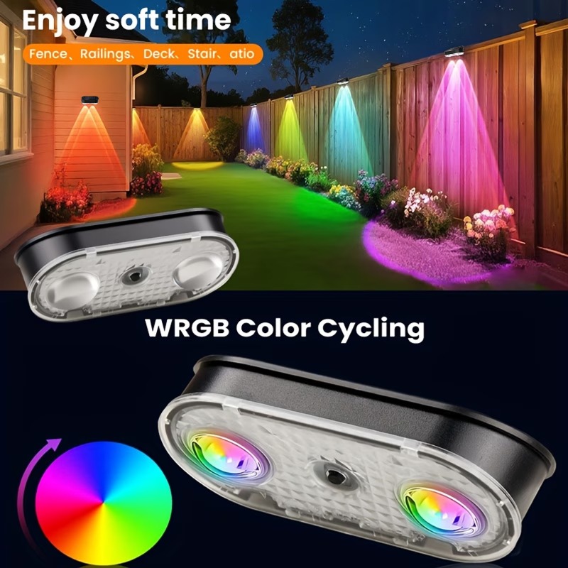 RGB Solar Fence Light IP44, 8  - đánh giá và giá Solar Wall Light Fence Lamp