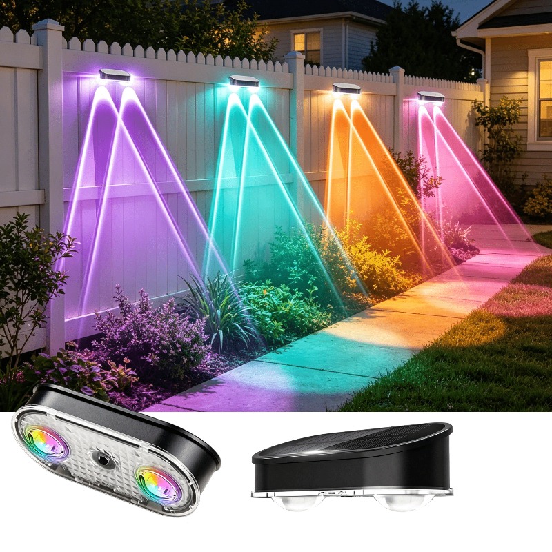 RGB Solar Fence Light IP44, 8  - đánh giá và giá Solar Wall Light Fence Lamp