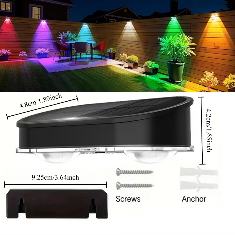 RGB Solar Fence Light IP44, 8  - đánh giá và giá Solar Wall Light Fence Lamp