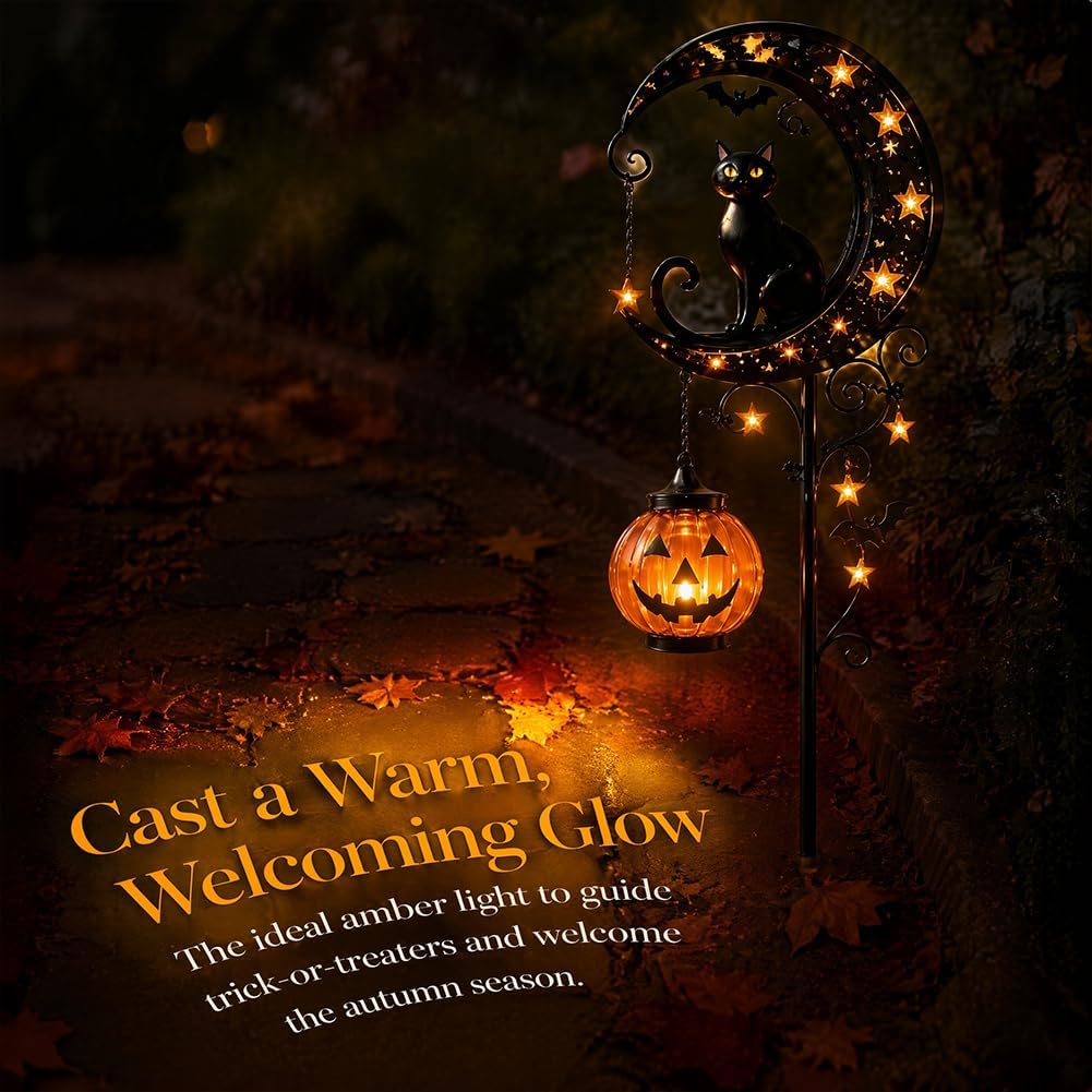 Solar Halloween Black Cat & Pu - đánh giá và giá Solar Ground Light Driveway