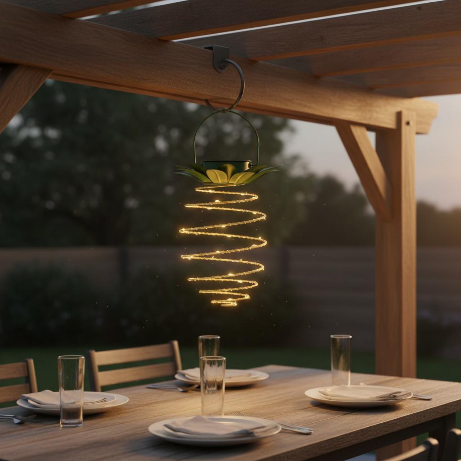2 Pieces Solar Pineapple Lamp  - đánh giá và giá Solar Garden Light Outdoor Waterproof