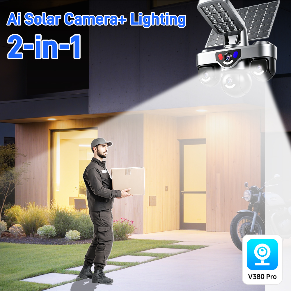 V380 Pro AOV 4G Sim Card Solar - đánh giá và giá Solar Security Camera Light