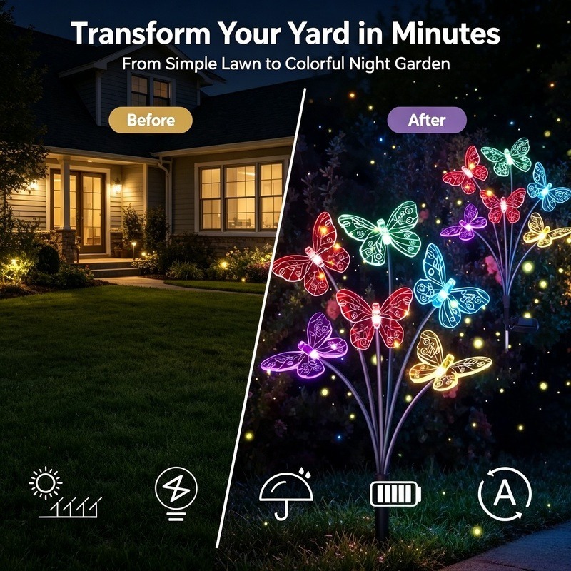 Solar Powered Butterfly Lights - đánh giá và giá Solar Garden Light Outdoor Waterproof