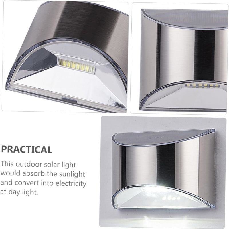 2Pcs Solar Garden Light Stainl - đánh giá và giá Solar Wall Light Fence Lamp