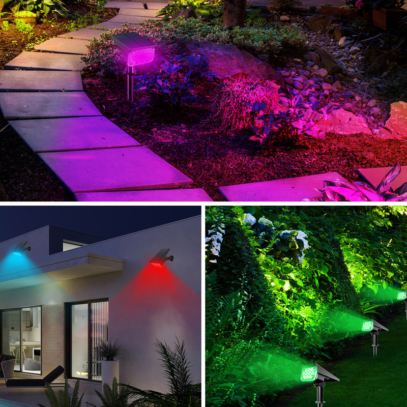 New Lawn Solar Lamps LED Water - đánh giá và giá Solar Garden Spotlight Rgb