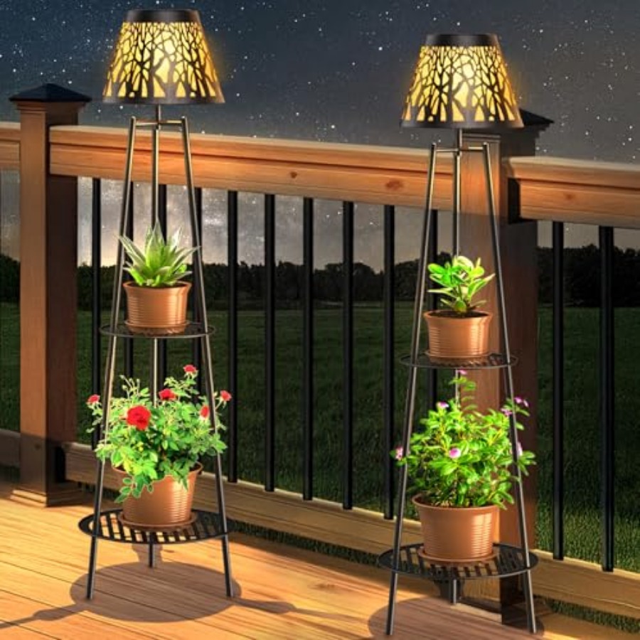 2 Pack Outdoor Solar Floor Lam - đánh giá và giá Solar Garden Light Outdoor Waterproof
