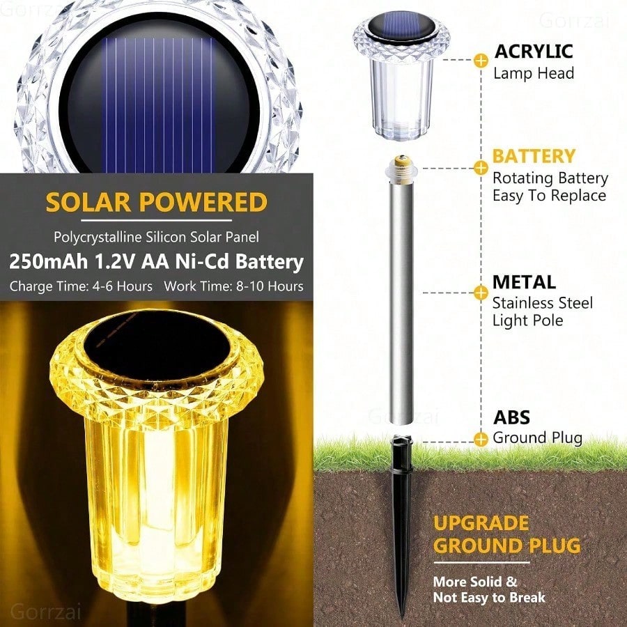 4pcs Outdoor Solar Stainless S - đánh giá và giá Solar Ground Light Driveway