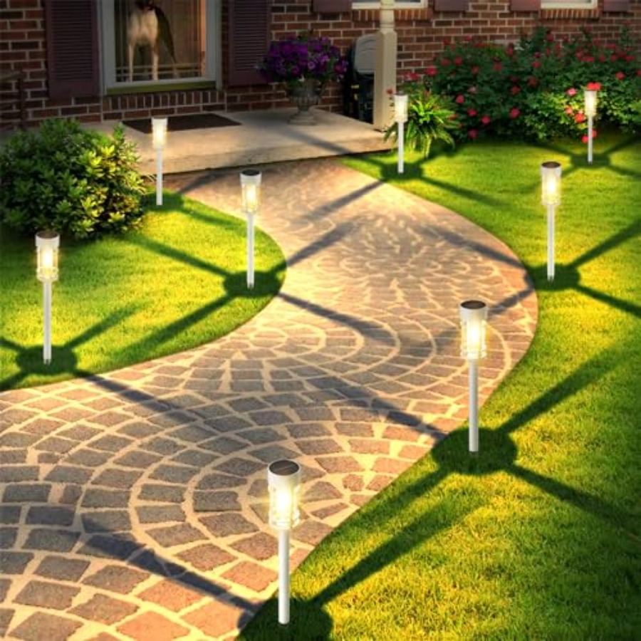 Solar Pathway Lights Outdoor W - đánh giá và giá Solar Pathway Lights 8 Pack