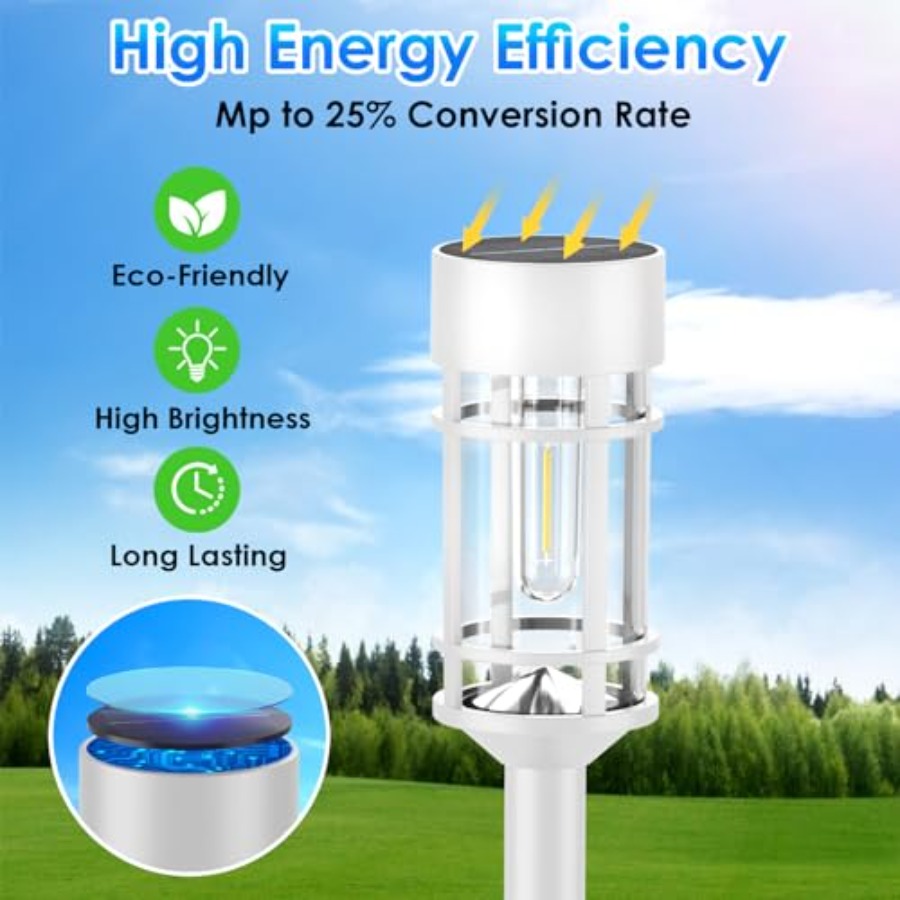 Solar Pathway Lights Outdoor W - đánh giá và giá Solar Pathway Lights 8 Pack