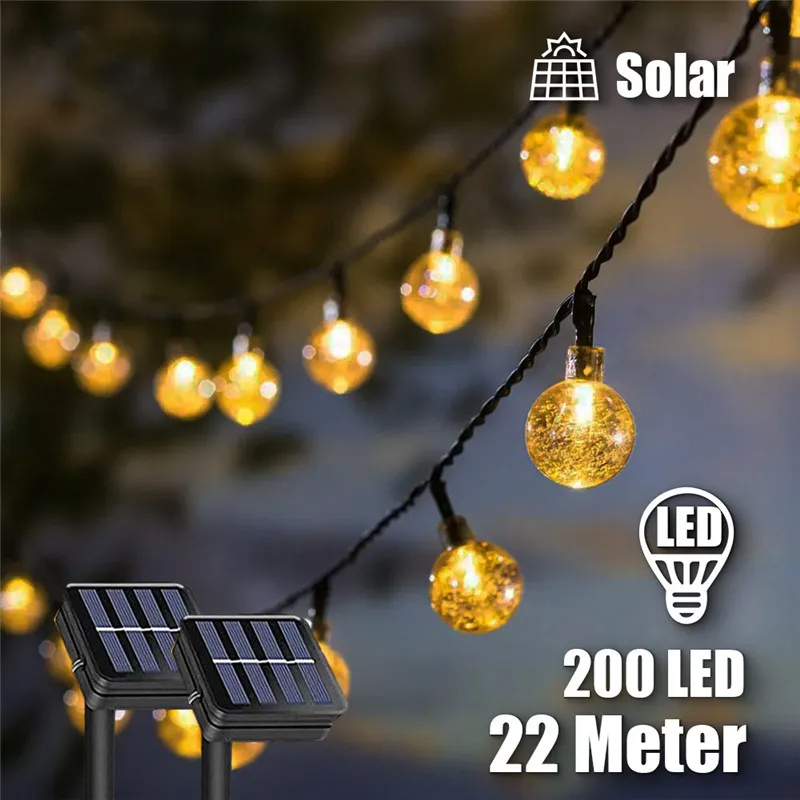 NEW 200 LEDs Solar Fairy Strin - đánh giá và giá Solar String Lights Outdoor 20M
