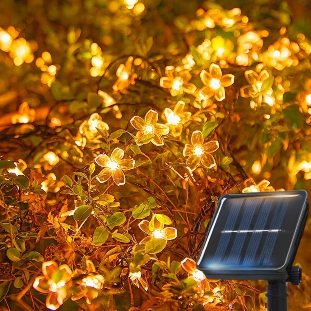 Solar Cherry Garden Flower Lig - đánh giá và giá Solar String Lights Outdoor 20M